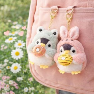 Penguin Plush Keychain, Cute Cosplay Stuffed Animal Keyring for Women,  Backpack Charms and Purse Decor for Birthday