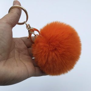Unpafcxddyig Faux Rabbit Fur Ball Pom Pom Keychain for Car Key Ring Phone Handbag Charm Tote Pendant
