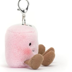Pair of Marshmallows Bag Charm, 3.5 inches - Food Plush Keychain - Great Gift Idea