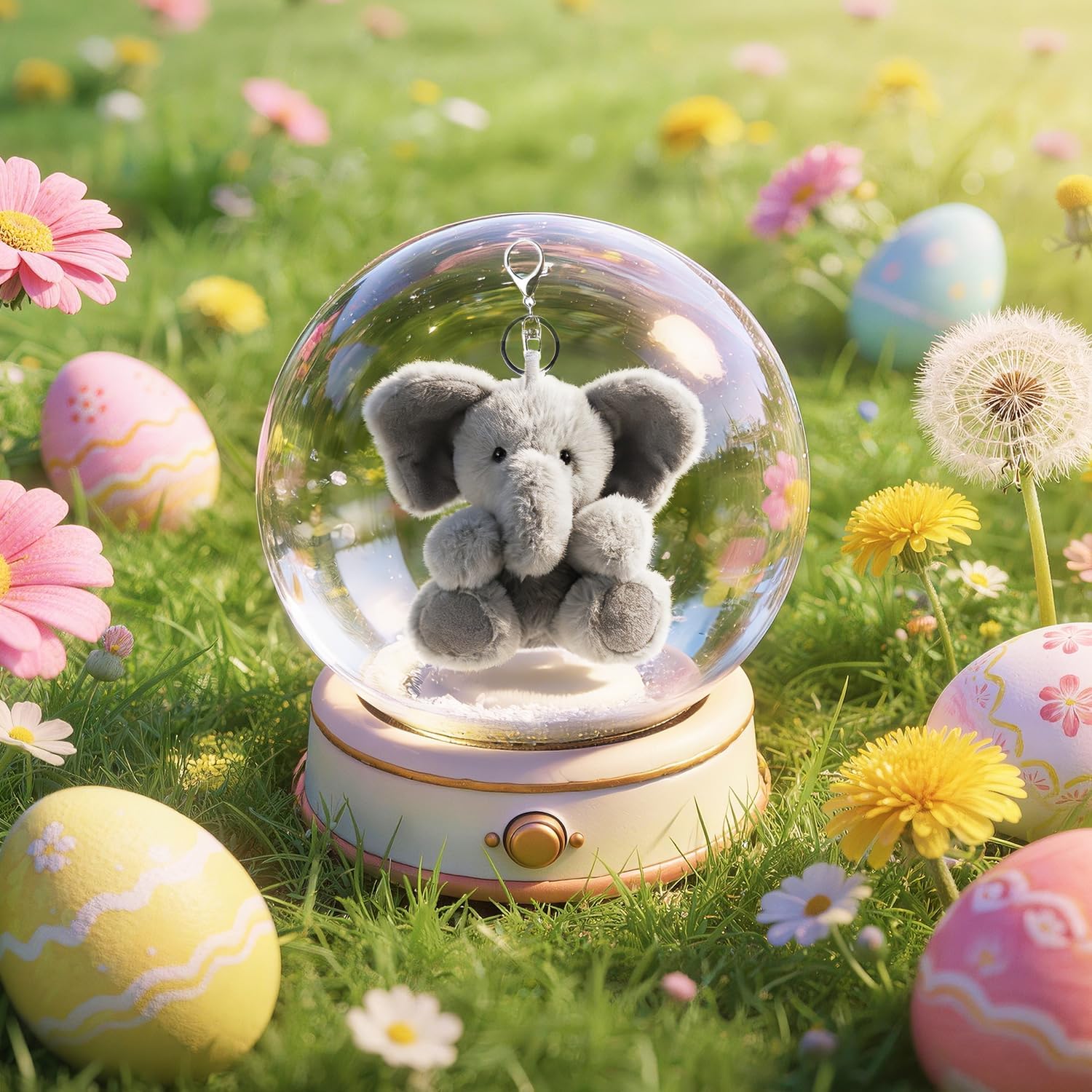 81FegekV-YL._AC_SL1500_.jpg Cute Toys Plush Gray Elephant Stuffed Animal Soft Keychain for Kids Bag, Purse, Backpack, Handbag - Image 1