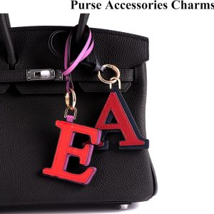 Keychain for Women - Personalized Initial Letter Keychain, Cute Leather Wristlet & Bag Charm for Purses
