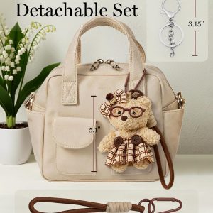 Plush Bear & Bunny Keychain & Bag Charm – Cute Bag Charm for Purse Handbag Backpack and Car Keys